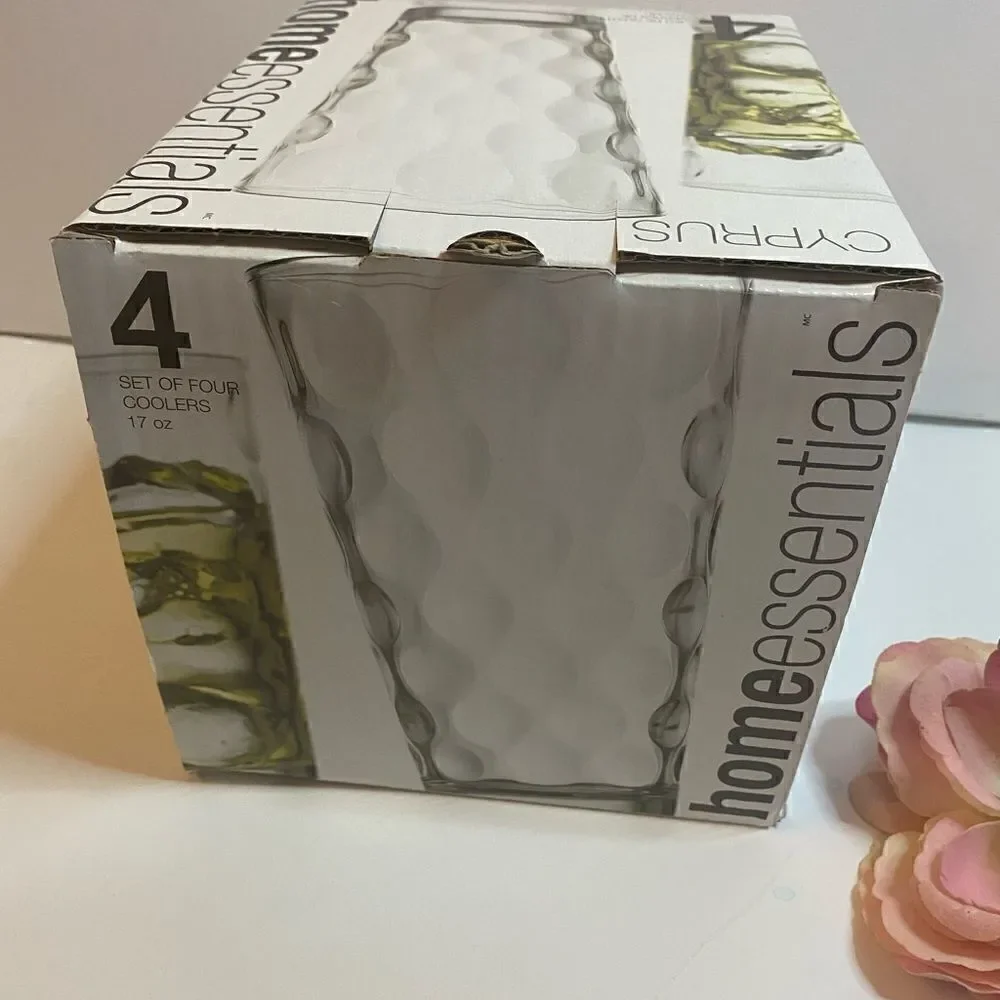 🌸Home Essentials Set of four  17oz cooler glasses